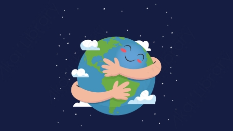 图片素材-扁平地球太空自然场景-12