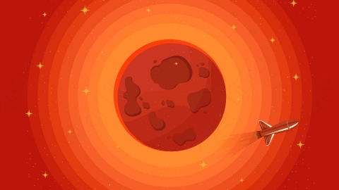 图片素材-扁平火星外星球太空自然场景-10