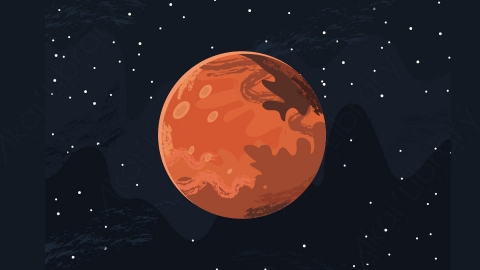 图片素材-扁平火星外星球太空自然场景-11