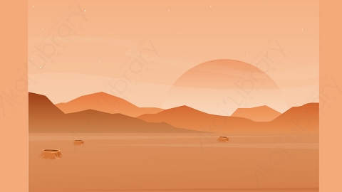 图片素材-扁平火星外星球太空自然场景-17