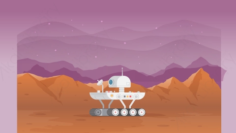 图片素材-扁平火星外星球太空自然场景-2