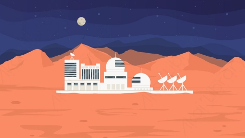 图片素材-扁平火星外星球太空自然场景-6