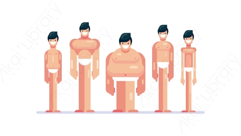 图片素材-人物角色相扑选手MG扁平游戏风格