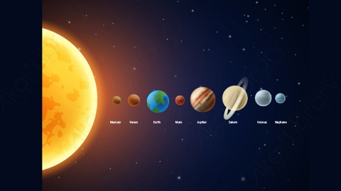 图片素材-扁平太阳系太空场景-20
