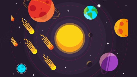 图片素材-扁平太空宇宙星系场景-11