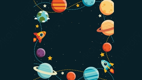 图片素材-扁平太空宇宙星系场景-12