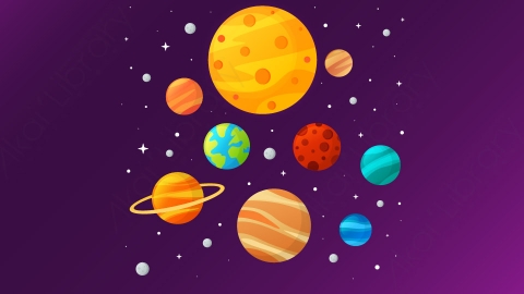 图片素材-扁平太空宇宙星系场景-15