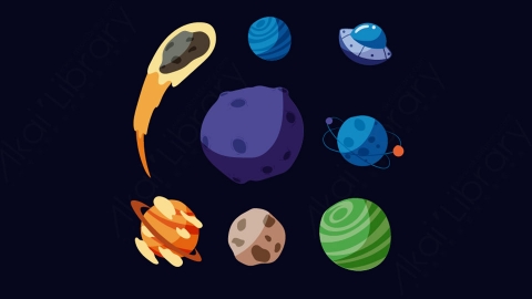 图片素材-扁平太空宇宙星系场景-19
