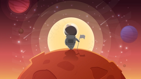 图片素材-扁平太空宇宙星系场景-24