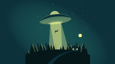 图片素材-扁平太空宇宙星系场景-26
