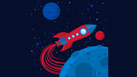 图片素材-扁平太空宇宙星系场景-27