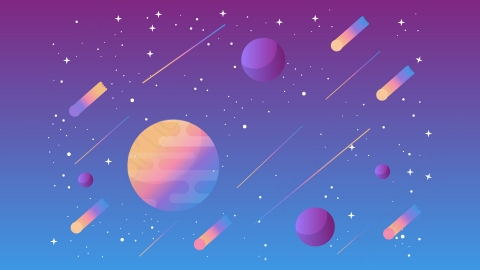 图片素材-扁平太空宇宙星系场景-30