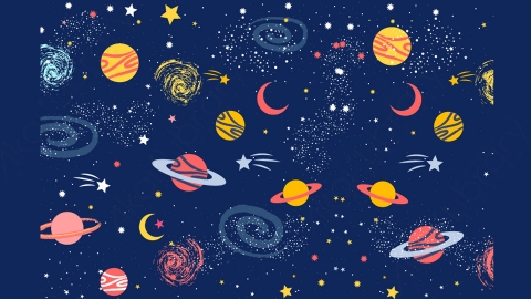 图片素材-扁平太空宇宙星系场景-4