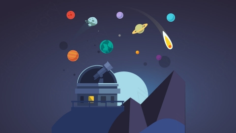 图片素材-扁平太空宇宙星系场景-9