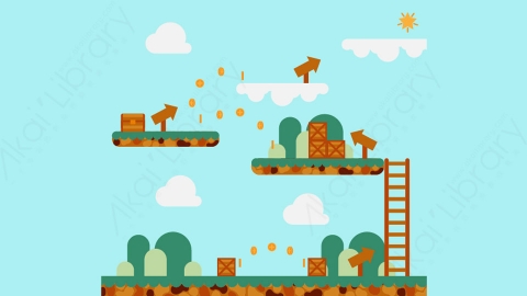 图片素材-扁平复古像素风游戏画面场景-10