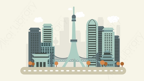图片素材-扁平城市远景建筑场景-20