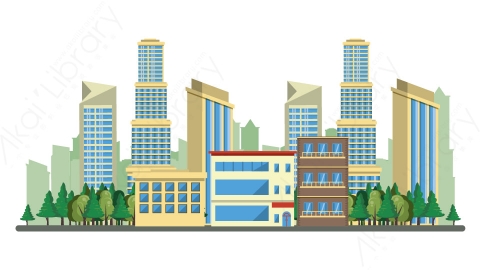 图片素材-扁平城市远景建筑场景-21-1