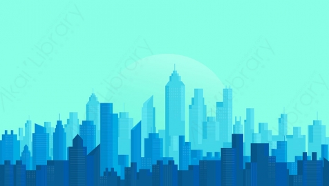 图片素材-扁平城市远景建筑场景-14