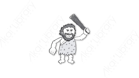 AE模板-caveman angry 2 draw卡通MG手绘野人穴居人动作表情白板动画