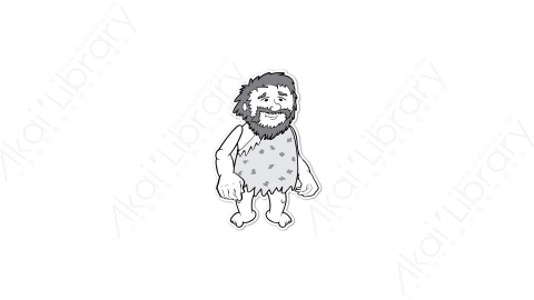 AE模板-caveman normal 1 draw卡通MG手绘野人穴居人动作表情白板动画
