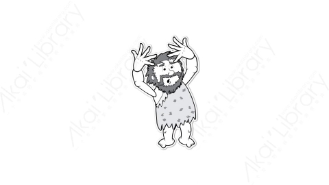 AE模板-caveman surprised 6 draw卡通MG手绘野人穴居人动作表情白板动画