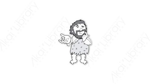AE模板-caveman thinking 4 draw卡通MG手绘野人穴居人动作表情白板动画
