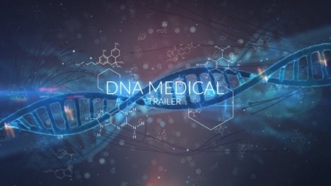 AE模板-DNA医疗医学蓝色科技标题
