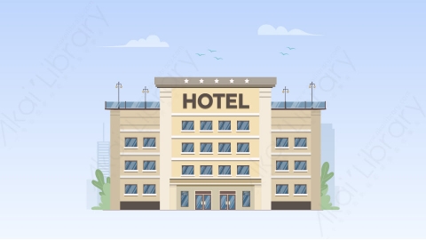 图片素材-扁平酒店公寓楼房建筑场景-17