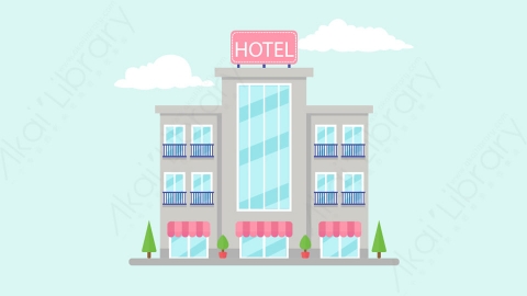 图片素材-扁平酒店公寓楼房建筑场景-14