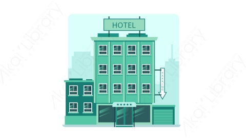 图片素材-扁平酒店公寓楼房建筑场景-20