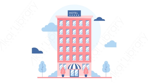 图片素材-扁平酒店公寓楼房建筑场景-29