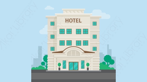 图片素材-扁平酒店公寓楼房建筑场景-16
