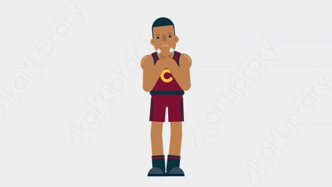 AE模板-BASKETBALL PLAYER 08 Crying竞技体育篮球运动员悲伤哭泣扁平运动人物职业角色