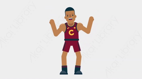 AE模板-BASKETBALL PLAYER 09 Dance 1竞技体育篮球运动员跳舞舞蹈扁平运动人物职业角色