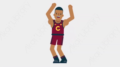 AE模板-BASKETBALL PLAYER 10 Dance 2竞技体育篮球运动员跳舞舞蹈扁平运动人物职业角色