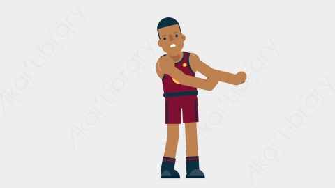 AE模板-BASKETBALL PLAYER 11 Defense竞技体育篮球运动员防御防守扁平运动人物职业角色
