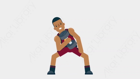 AE模板-BASKETBALL PLAYER 14 Exercise竞技体育篮球运动员锻炼运动扁平运动人物职业角色