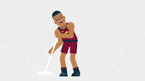 AE模板-BASKETBALL PLAYER 15 Farmer竞技体育篮球运动员干农活扁平运动人物职业角色