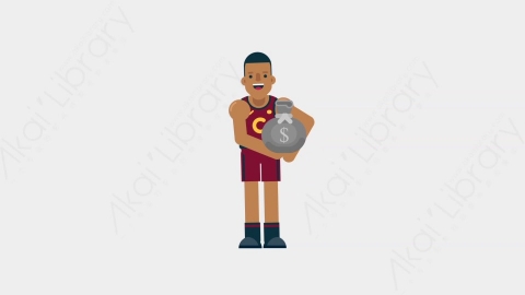 AE模板-BASKETBALL PLAYER 18 Gift竞技体育篮球运动员礼物扁平运动人物职业角色