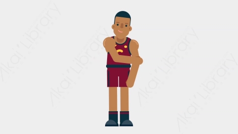 AE模板-BASKETBALL PLAYER 21 Handshake 1竞技体育篮球运动员握手扁平运动人物职业角色