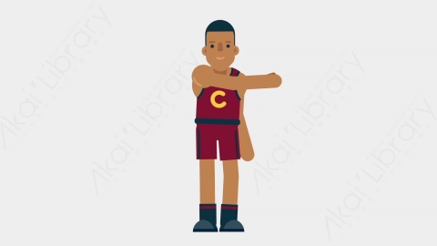AE模板-BASKETBALL PLAYER 39 Pointing 2竞技体育篮球运动员指向指点扁平运动人物职业角色