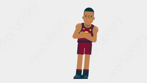 AE模板-BASKETBALL PLAYER 43 Pushed竞技体育篮球运动员被推走扁平运动人物职业角色