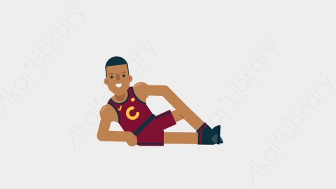 AE模板-BASKETBALL PLAYER 45 Relax竞技体育篮球运动员放松扁平运动人物职业角色