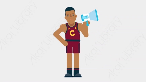 AE模板-BASKETBALL PLAYER 58 Speech竞技体育篮球运动员演讲发言扁平运动人物职业角色