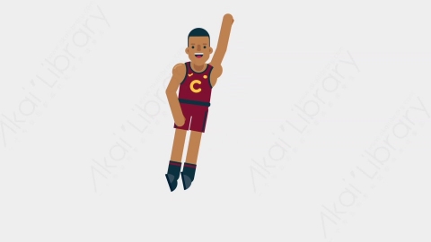 AE模板-BASKETBALL PLAYER 67 Superman竞技体育篮球运动员超人动作扁平运动人物职业角色
