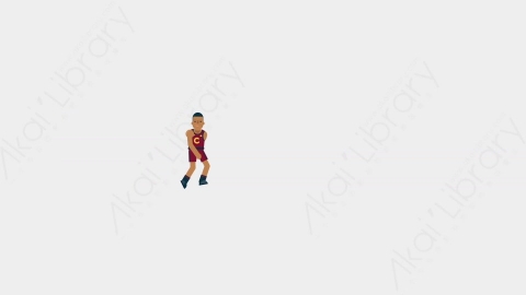 AE模板-BASKETBALL PLAYER 76 Walk and Stop竞技体育篮球运动员行走和停止扁平运动人物职业角色