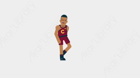 AE模板-BASKETBALL PLAYER 78 Walking on Stairs竞技体育篮球运动员走楼梯上楼梯扁平运动人物职业角色