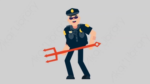 AE模板-POLICE 13 Evil警官警察恶魔扁平人物职业角色