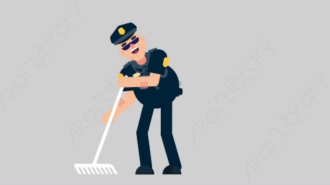 AE模板-POLICE 15 Farmer警官警察干农活扁平人物职业角色
