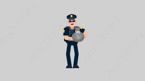 AE模板-POLICE 18 Gift警官警察礼物扁平人物职业角色